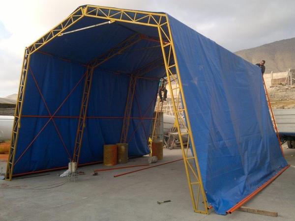 Toldo de protección solar para mantención