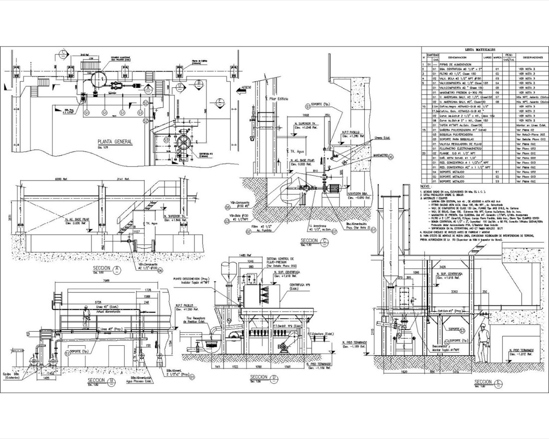 Plano de disposición general de piping