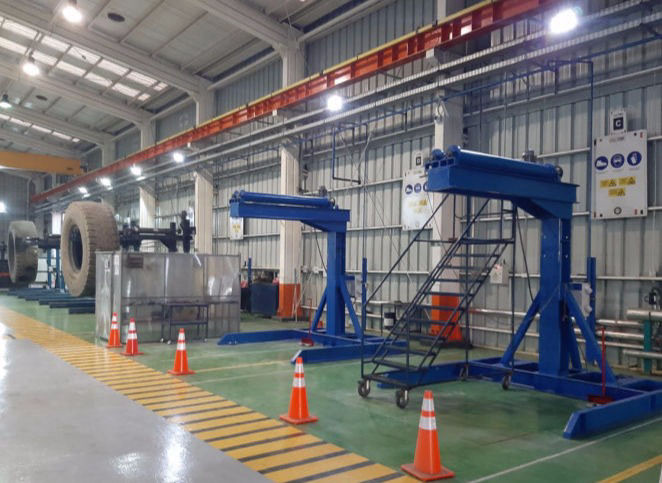 Atriles neumáticos fabricados por Sigloproyect en taller de faena
